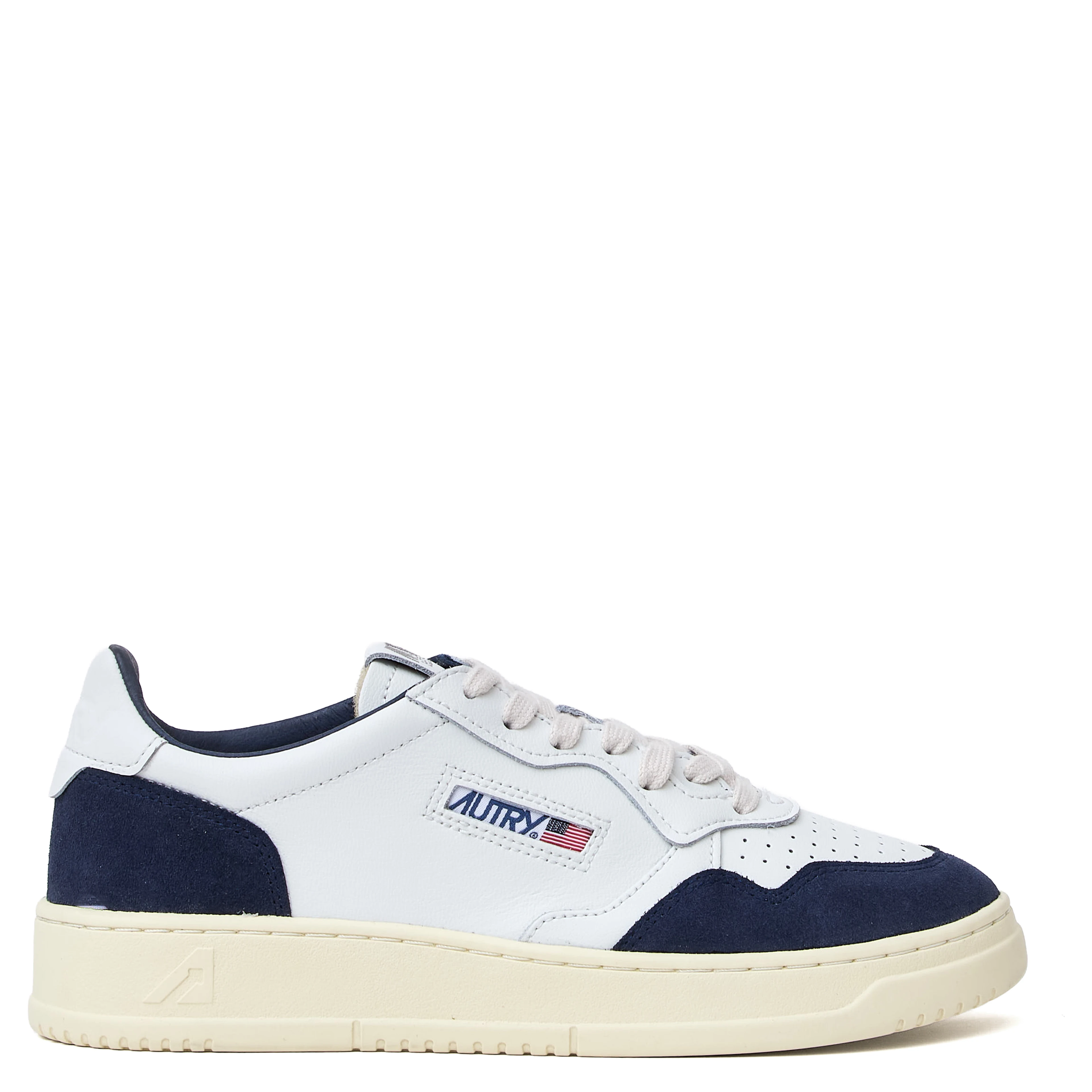 Sneakers Medalist Low In Pelle Soft Bianca, Denim