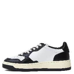 Sneakers Medalist Low Bicolor In Pelle Bianca, Nera