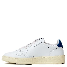 Sneakers Medalist Low In Pelle Bianca, Mallard Blue