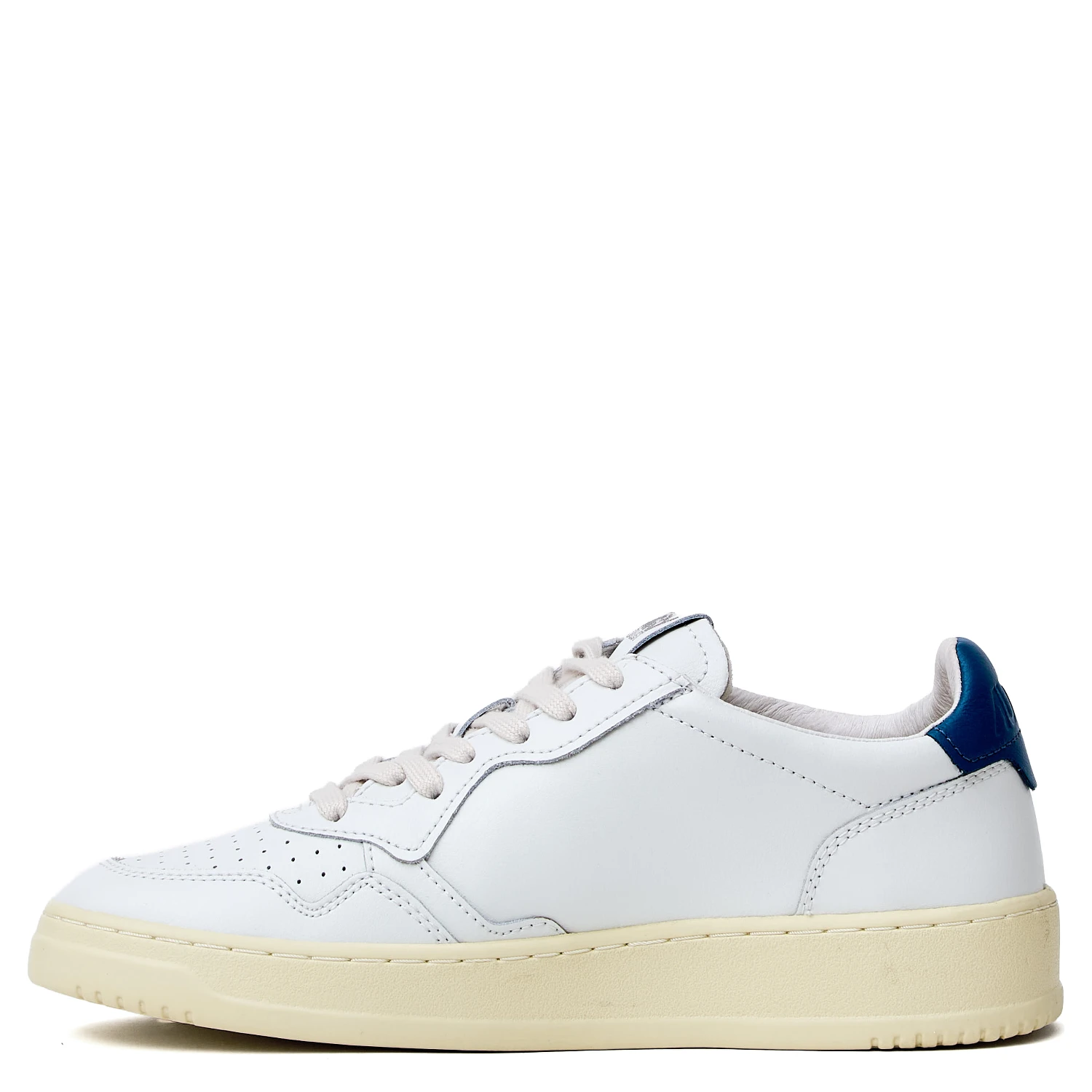 Sneakers Medalist Low In Pelle Bianca, Mallard Blue