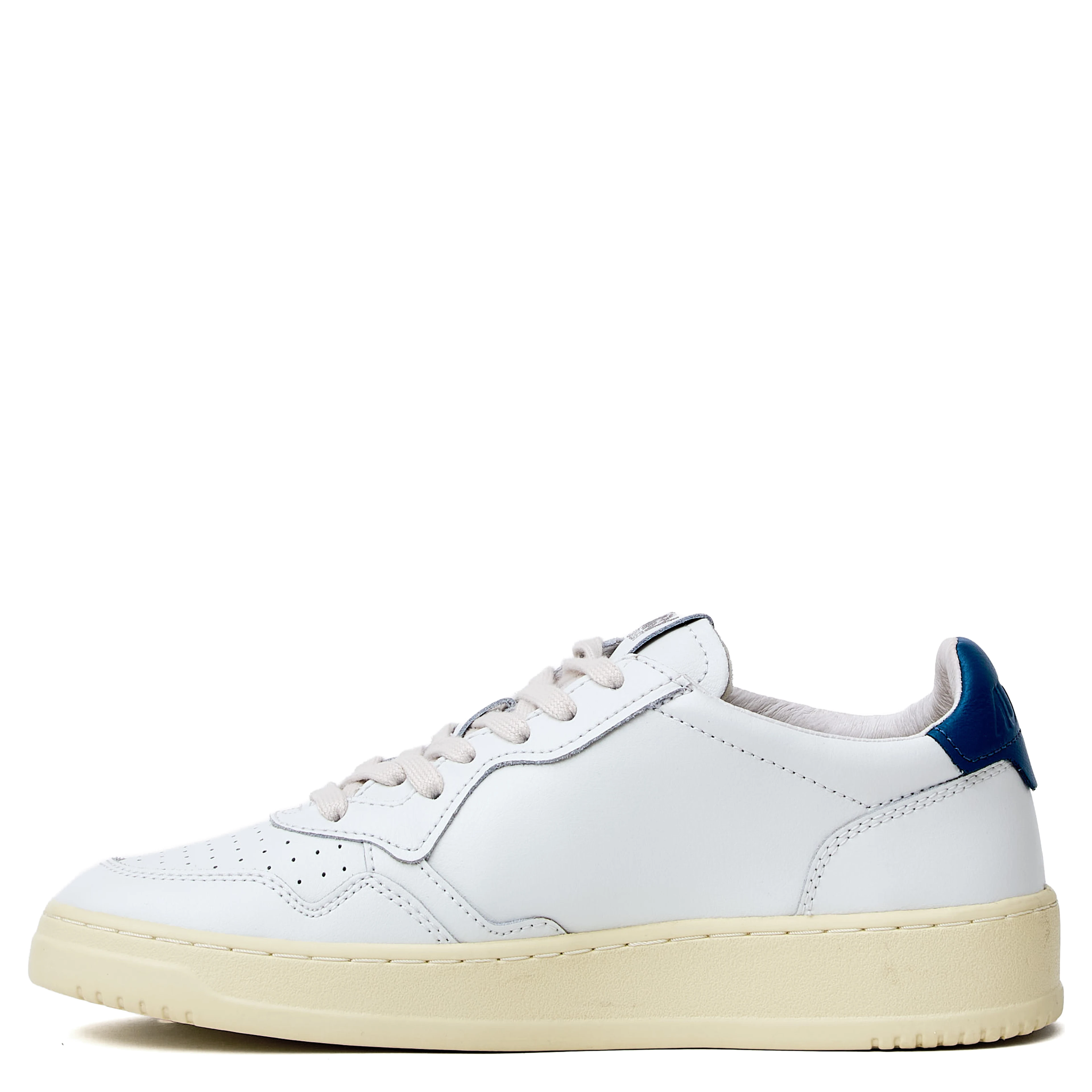 Sneakers Medalist Low In Pelle Bianca, Mallard Blue