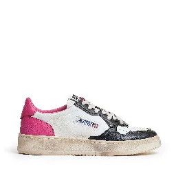 Sneakers Medalist Low Super Vintage In Pelle Black, Shock Pink