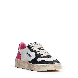 Sneakers Medalist Low Super Vintage In Pelle Black, Shock Pink
