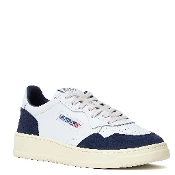 Sneakers Medalist Low In Pelle Soft Bianca, Denim