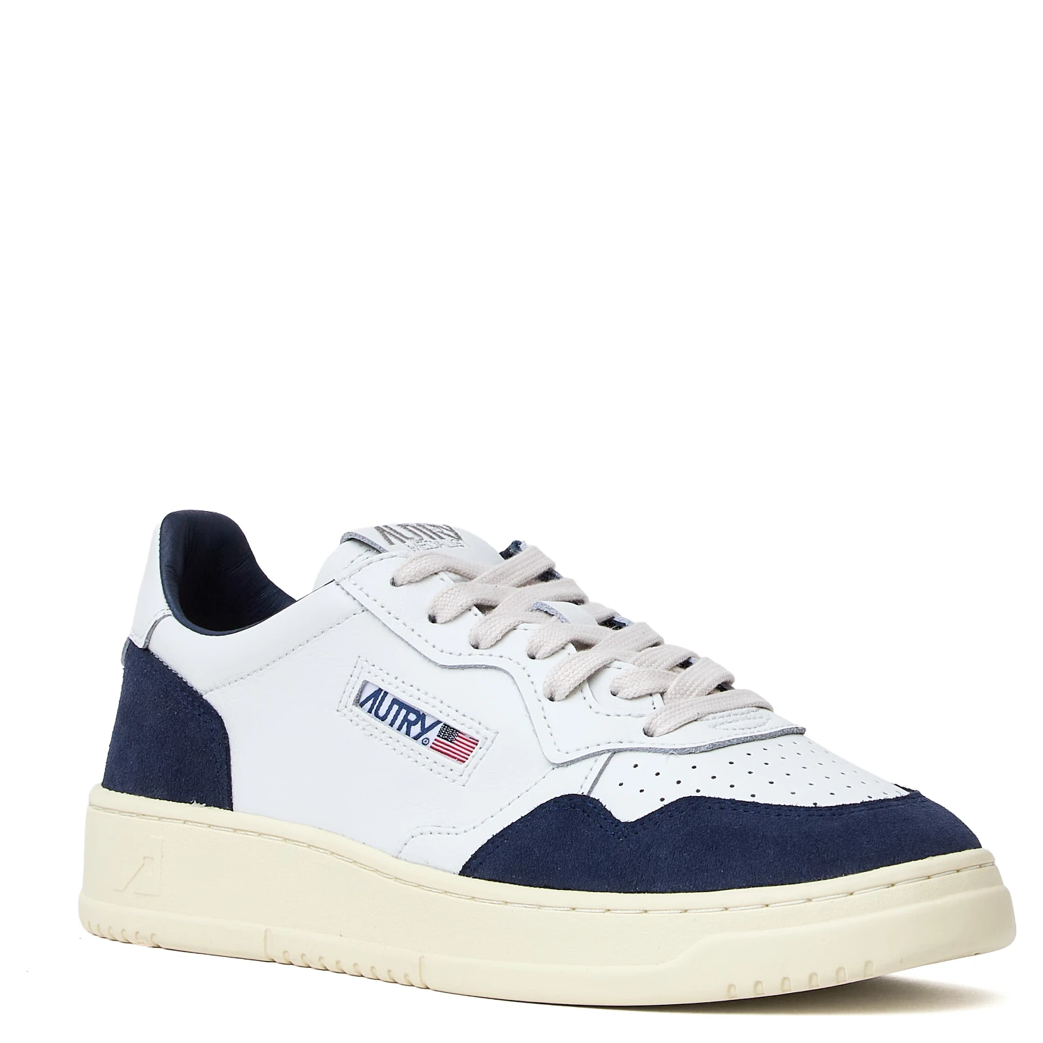 Sneakers Medalist Low In Pelle Soft Bianca, Denim