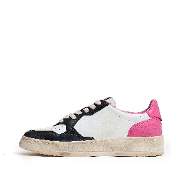 Sneakers Medalist Low Super Vintage In Pelle Black, Shock Pink