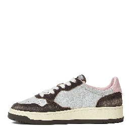 Sneakers Medalist Low In Suede Larminato Argento, Mustang Sugar