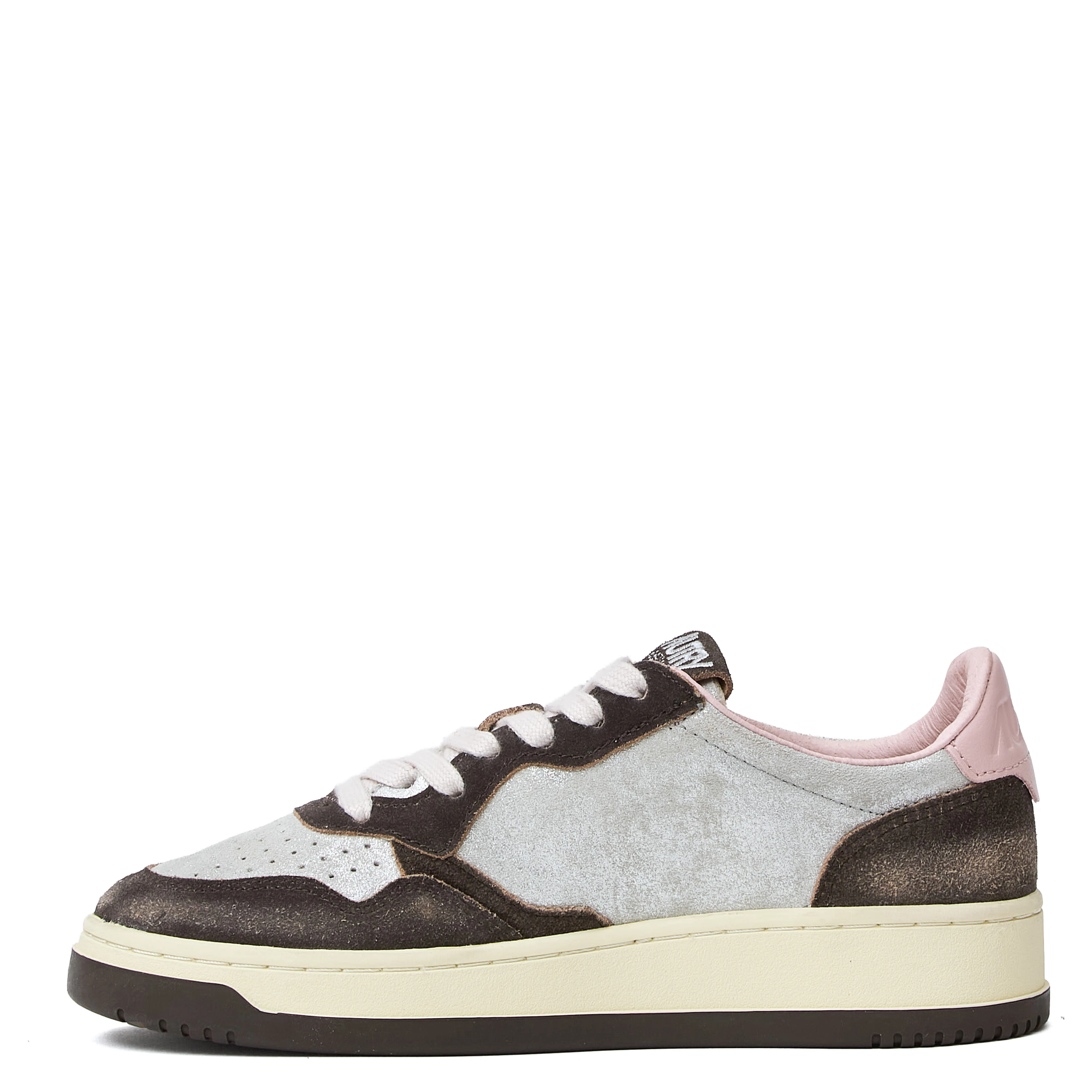 Sneakers Medalist Low In Suede Larminato Argento, Mustang Sugar