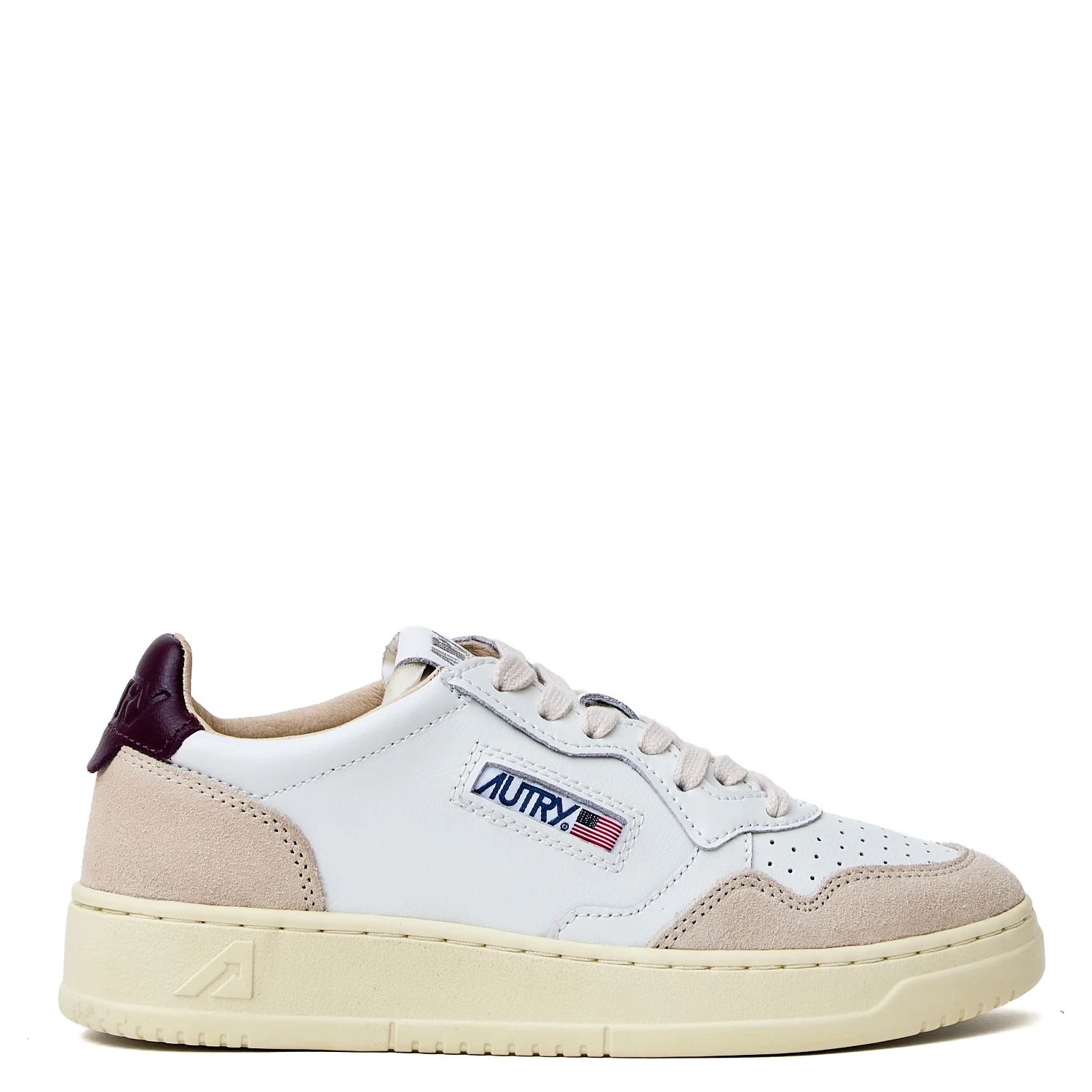 Sneakers Medalist Low In Pelle, Suede Bianco, Fig