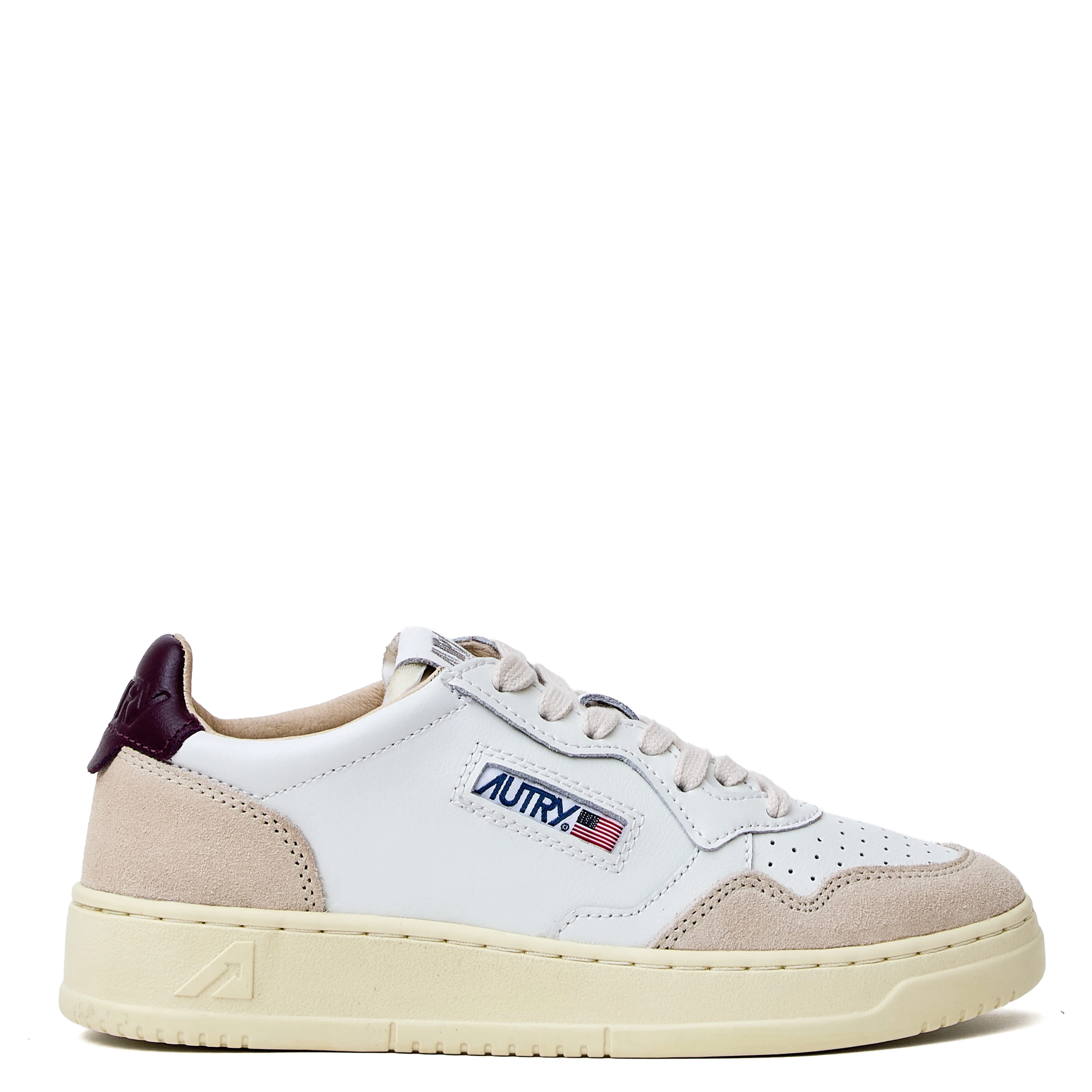 Sneakers Medalist Low In Pelle, Suede Bianco, Fig