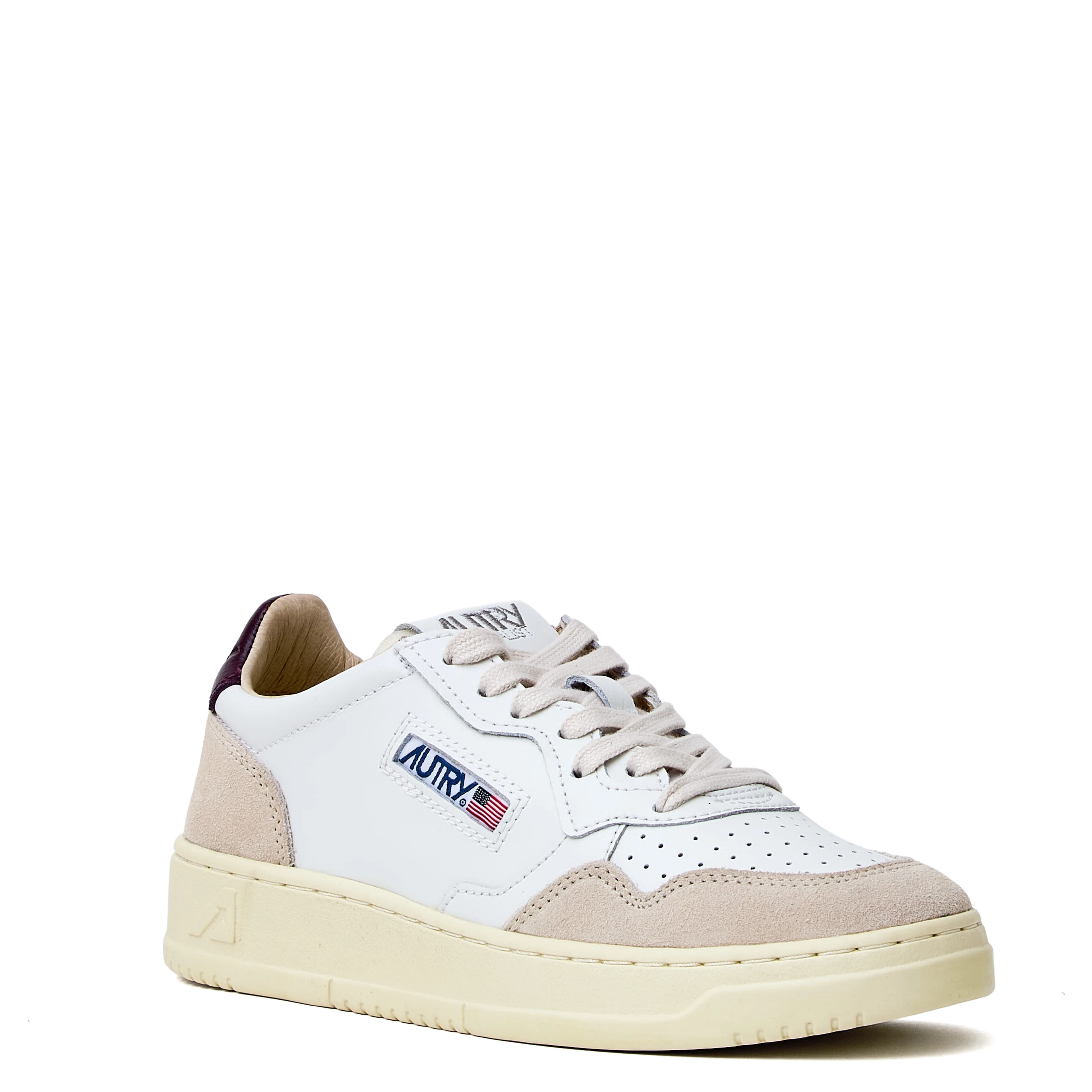 Sneakers Medalist Low In Pelle, Suede Bianco, Fig