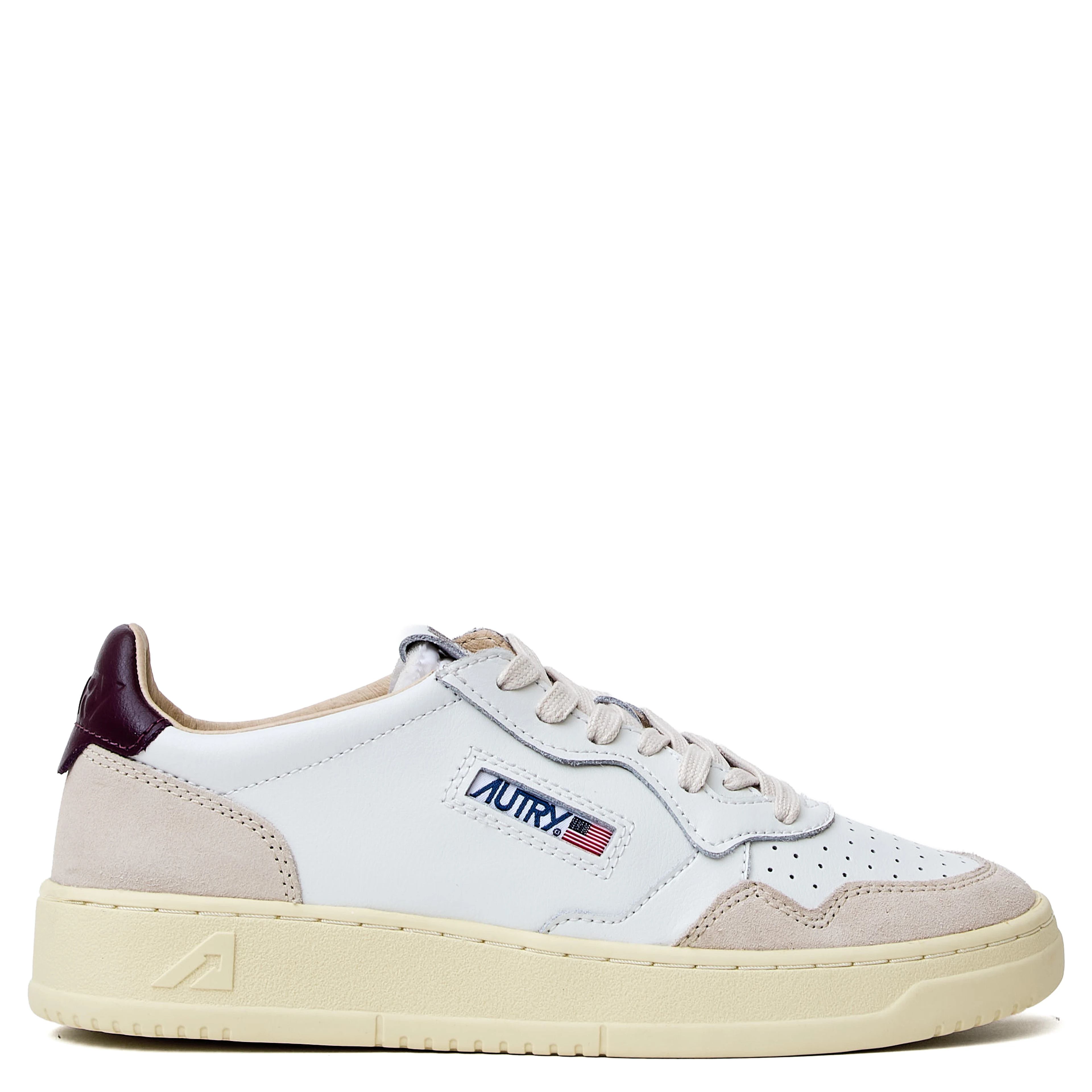 Sneakers Medalist Low In Pelle, Suede Bianco, Fig
