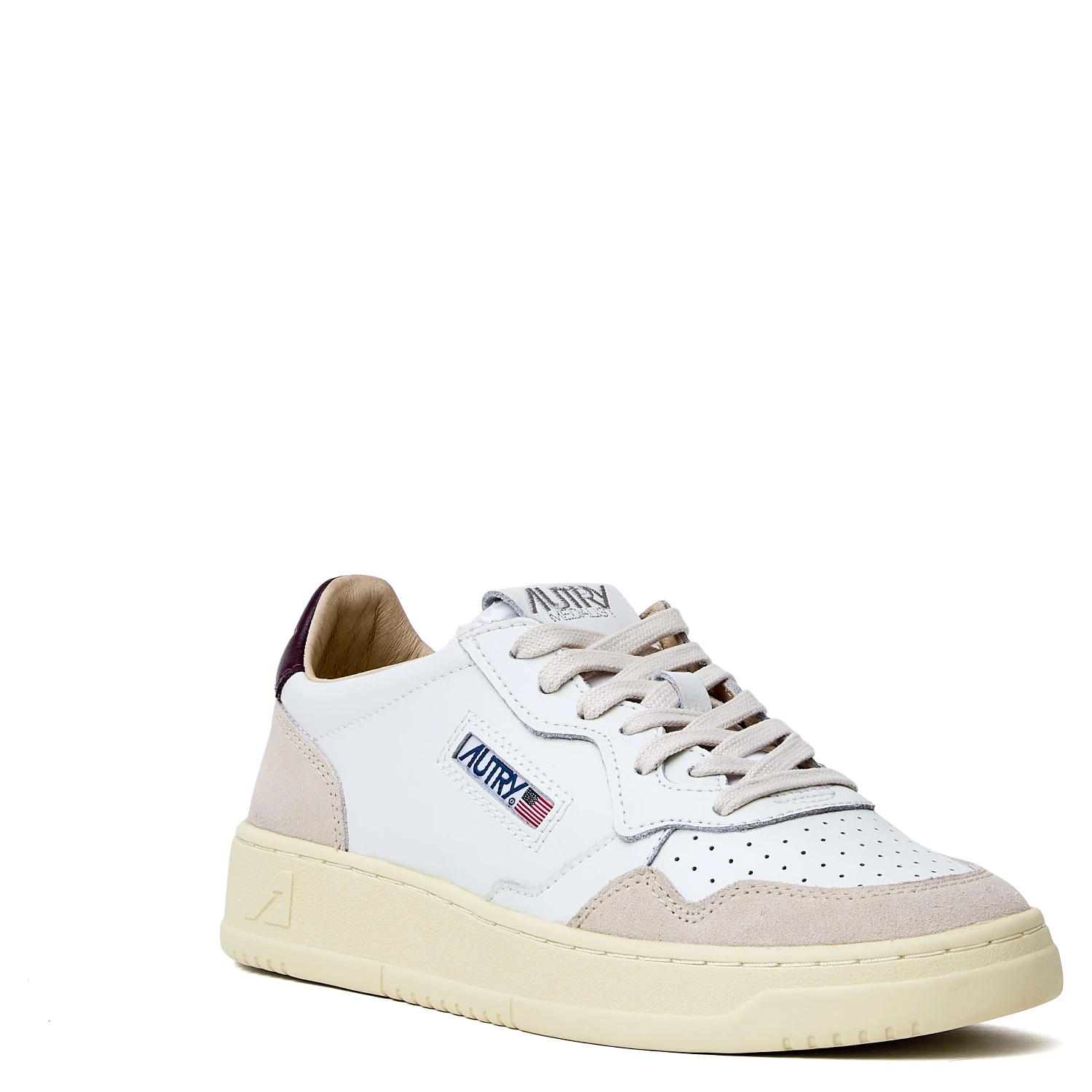 Sneakers Medalist Low In Pelle, Suede Bianco, Fig