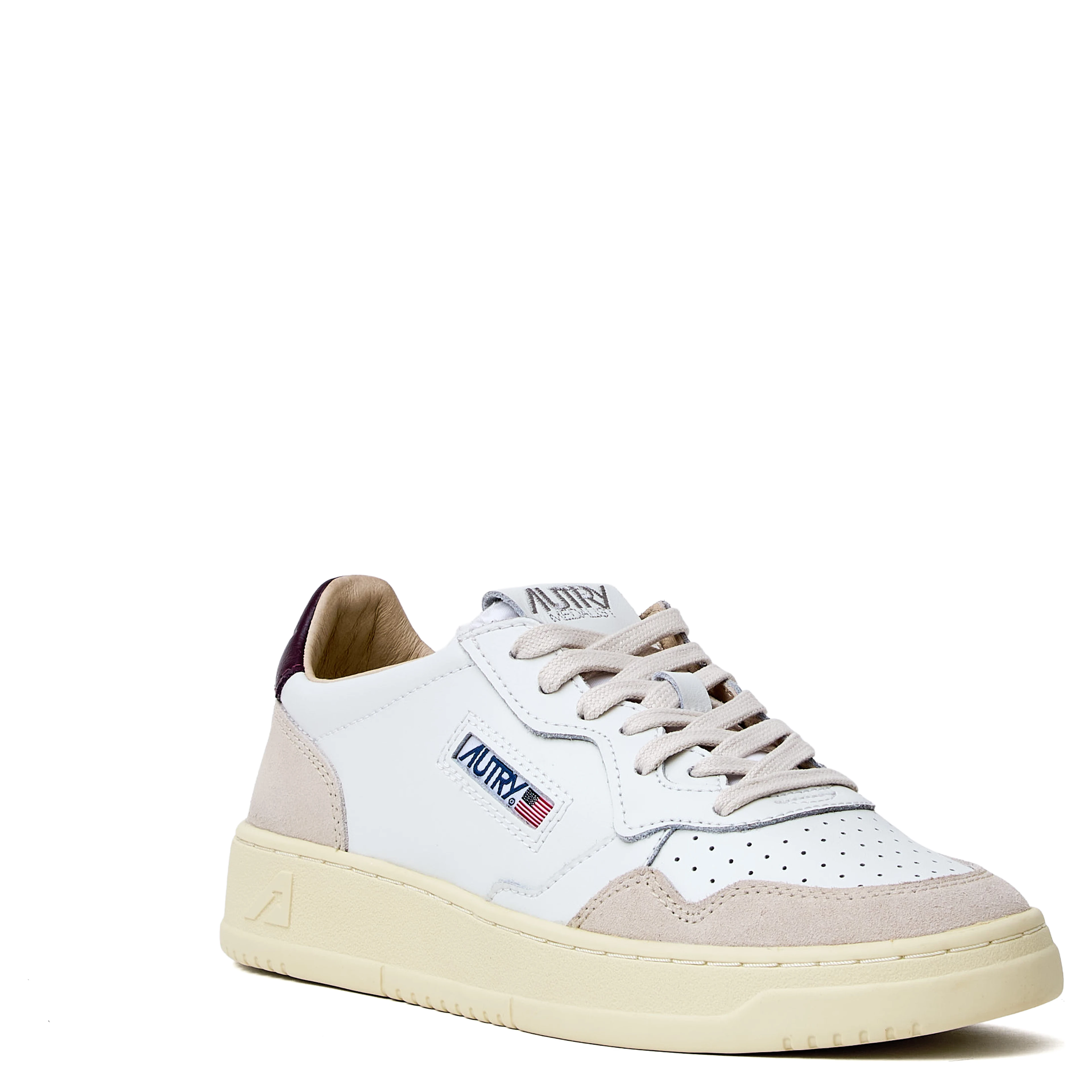 Sneakers Medalist Low In Pelle, Suede Bianco, Fig