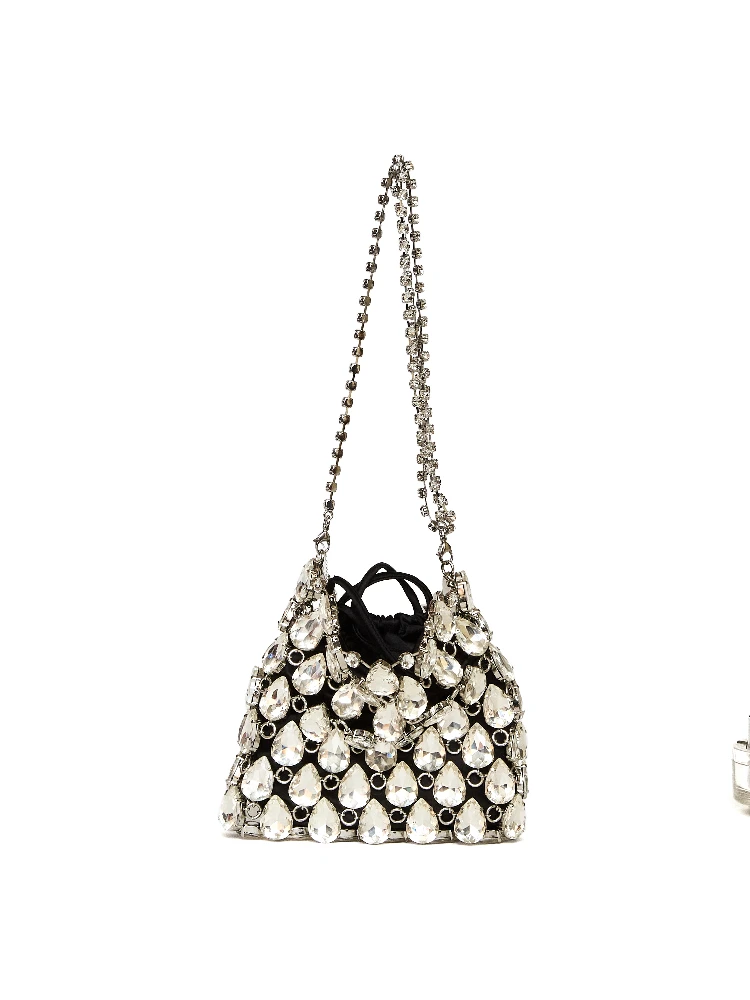 Silver Crystal Chainmail Mini Bag