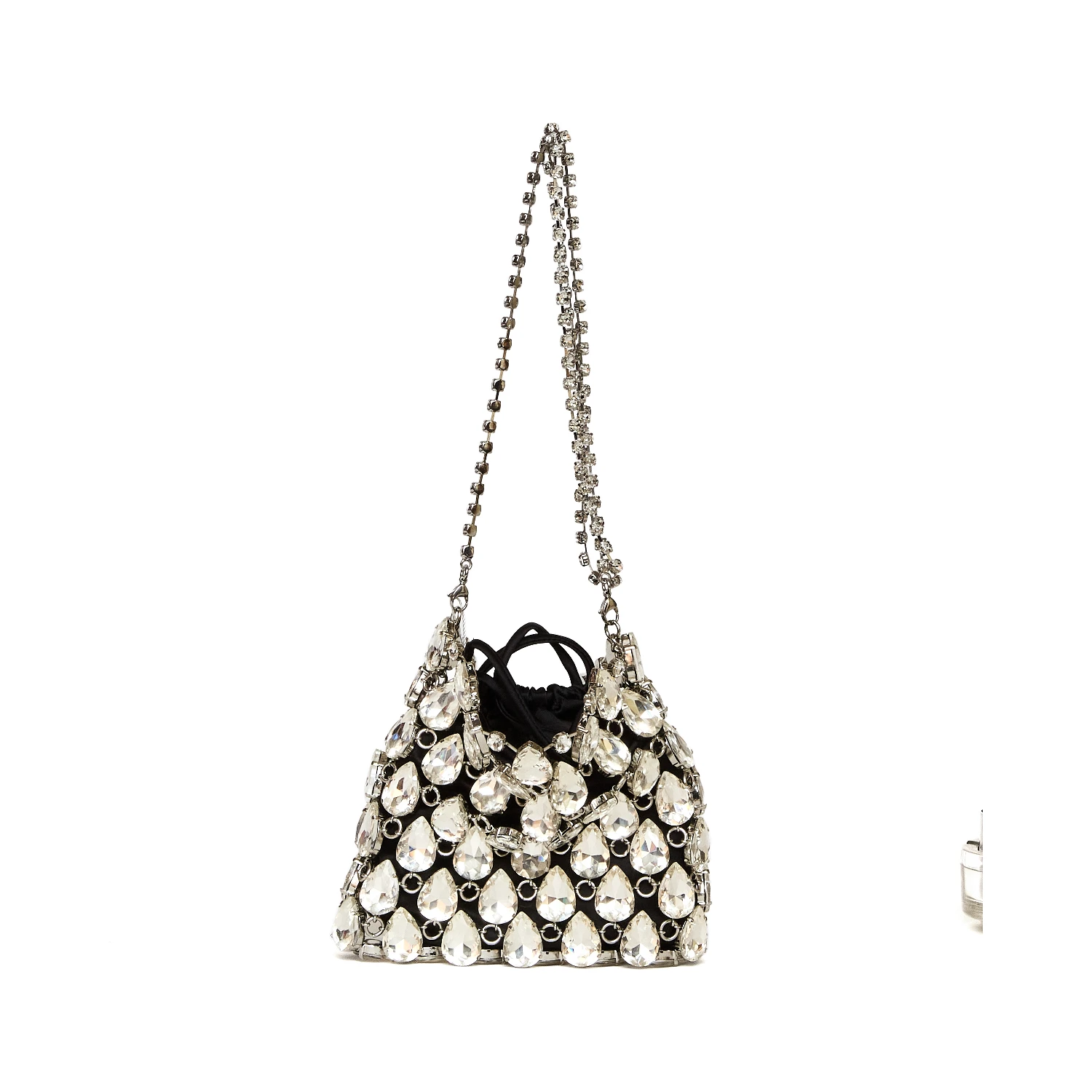 Silver Crystal Chainmail Mini Bag