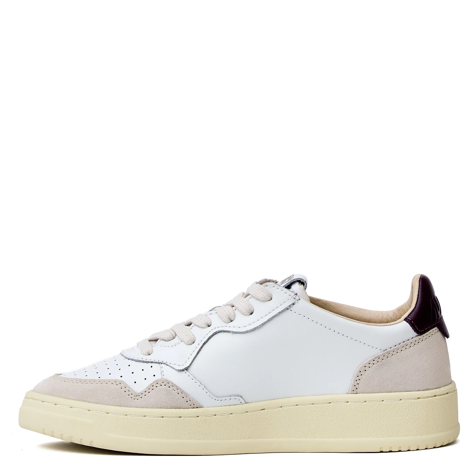 Sneakers Medalist Low In Pelle, Suede Bianco, Fig
