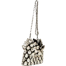 Silver Crystal Chainmail Mini Bag