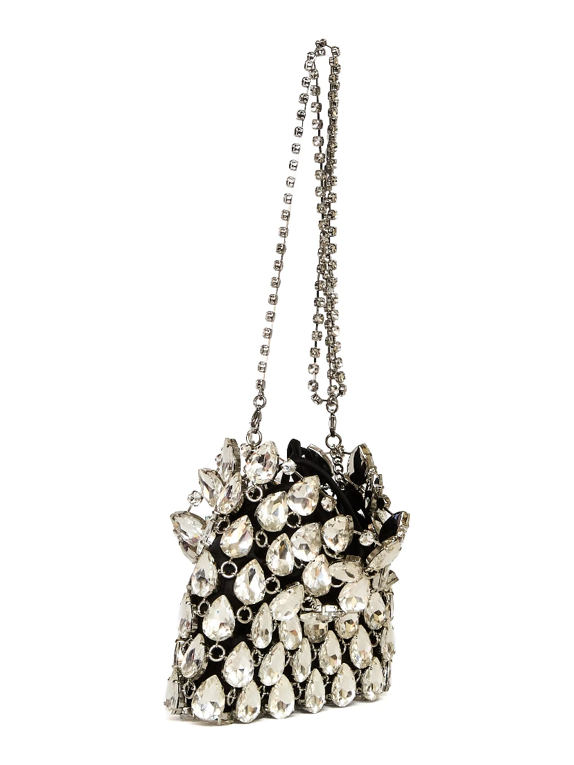 Silver Crystal Chainmail Mini Bag