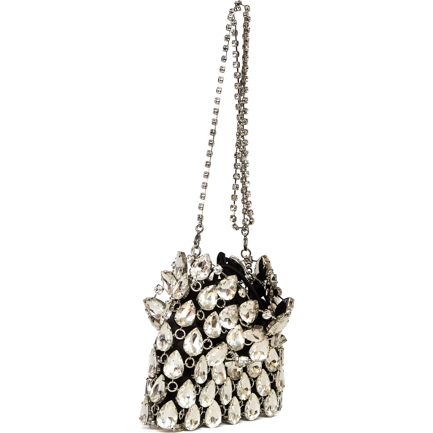 Silver Crystal Chainmail Mini Bag