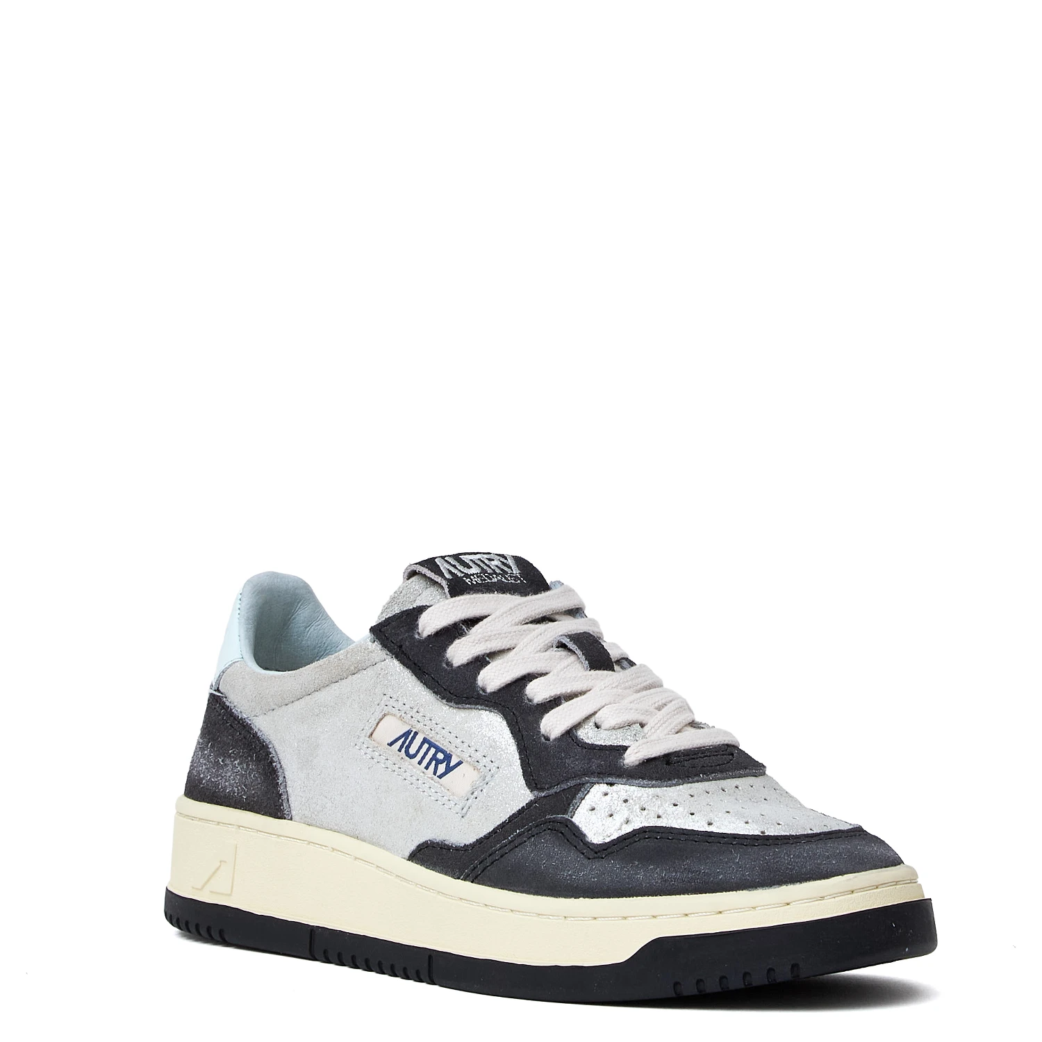 Sneakers Medalist Low In Suede Larminato Argento, Black Sugar