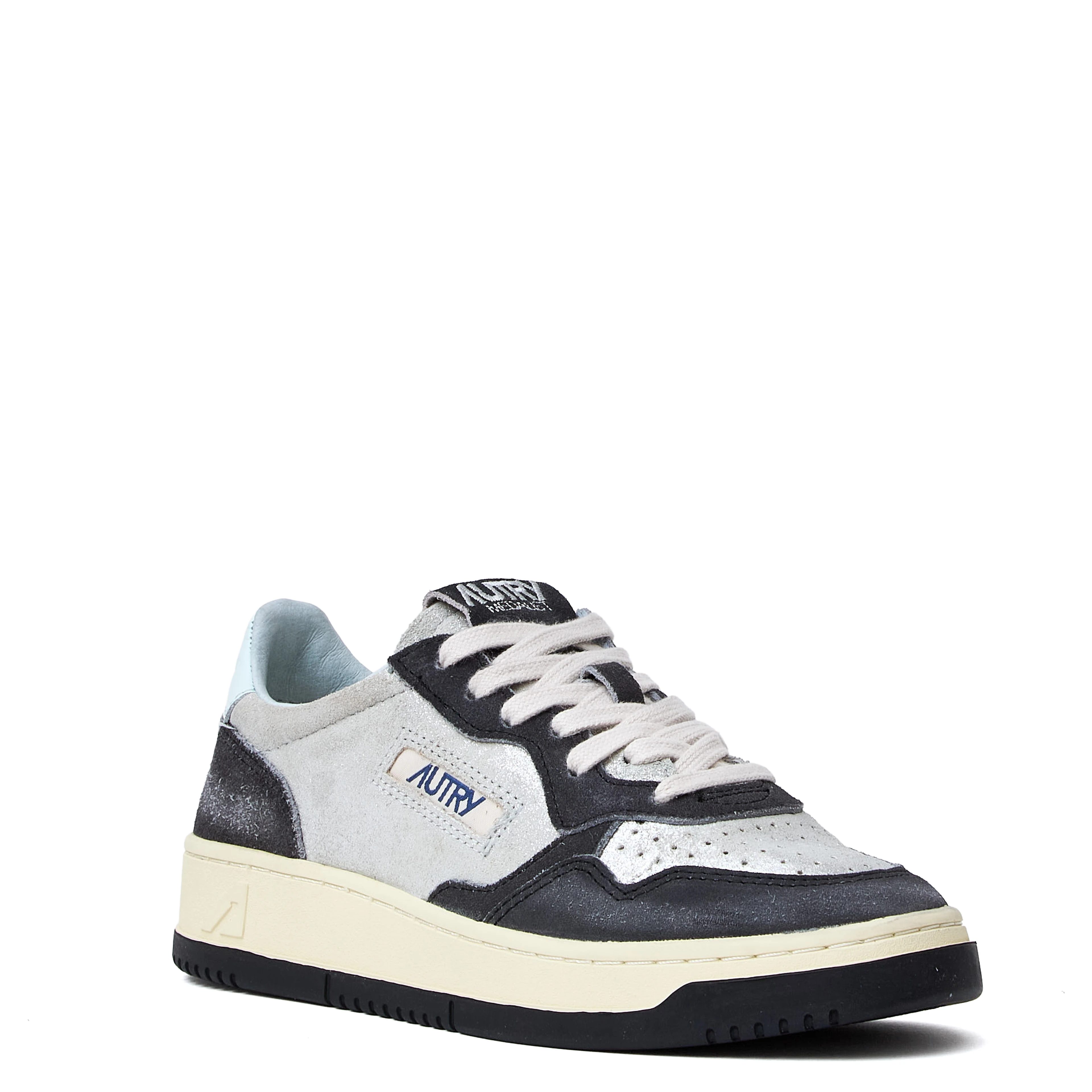 Sneakers Medalist Low In Suede Larminato Argento, Black Sugar