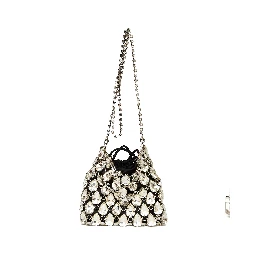 Silver Crystal Chainmail Mini Bag