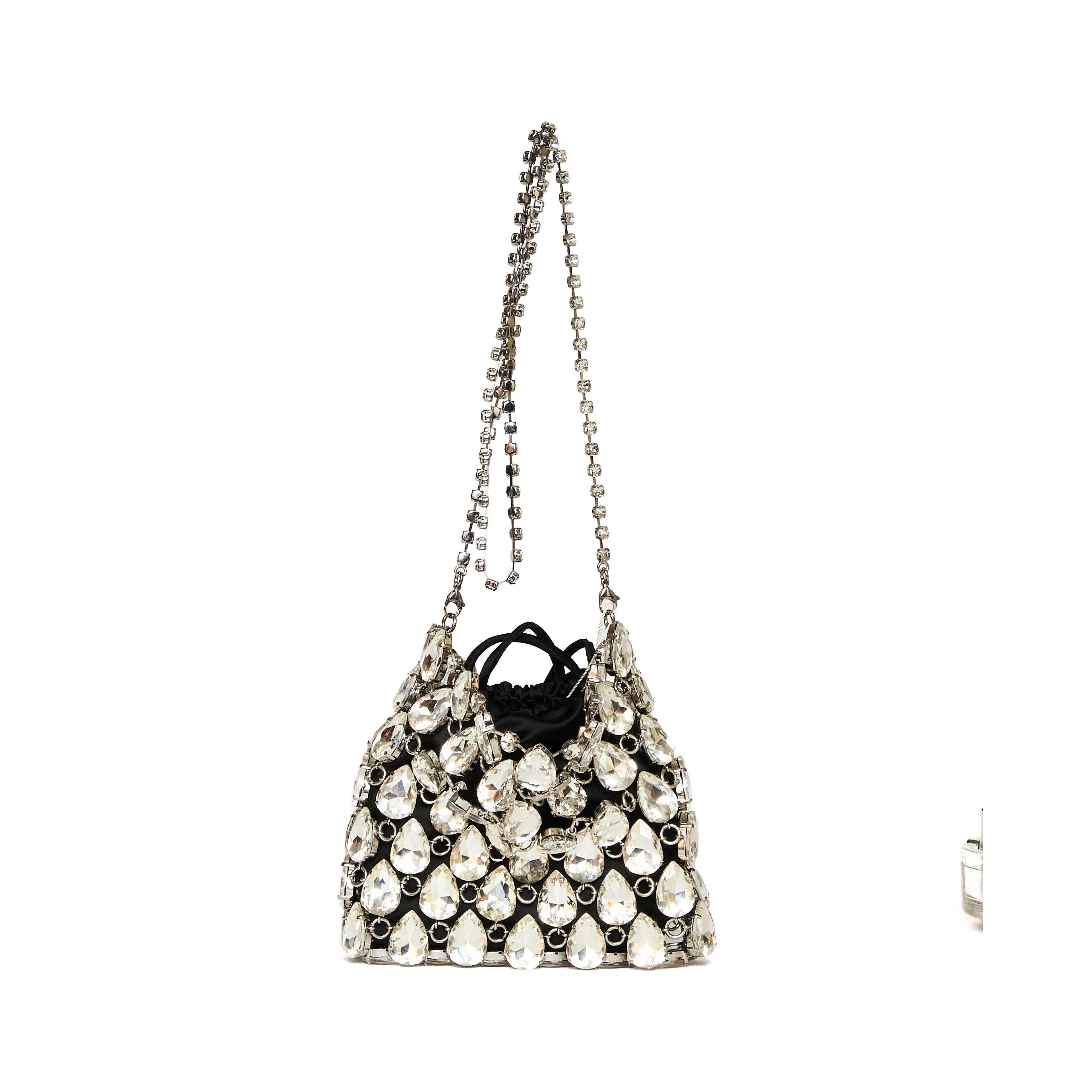 Silver Crystal Chainmail Mini Bag