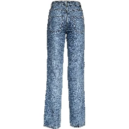 Croc Effect Straight Leg Jeans