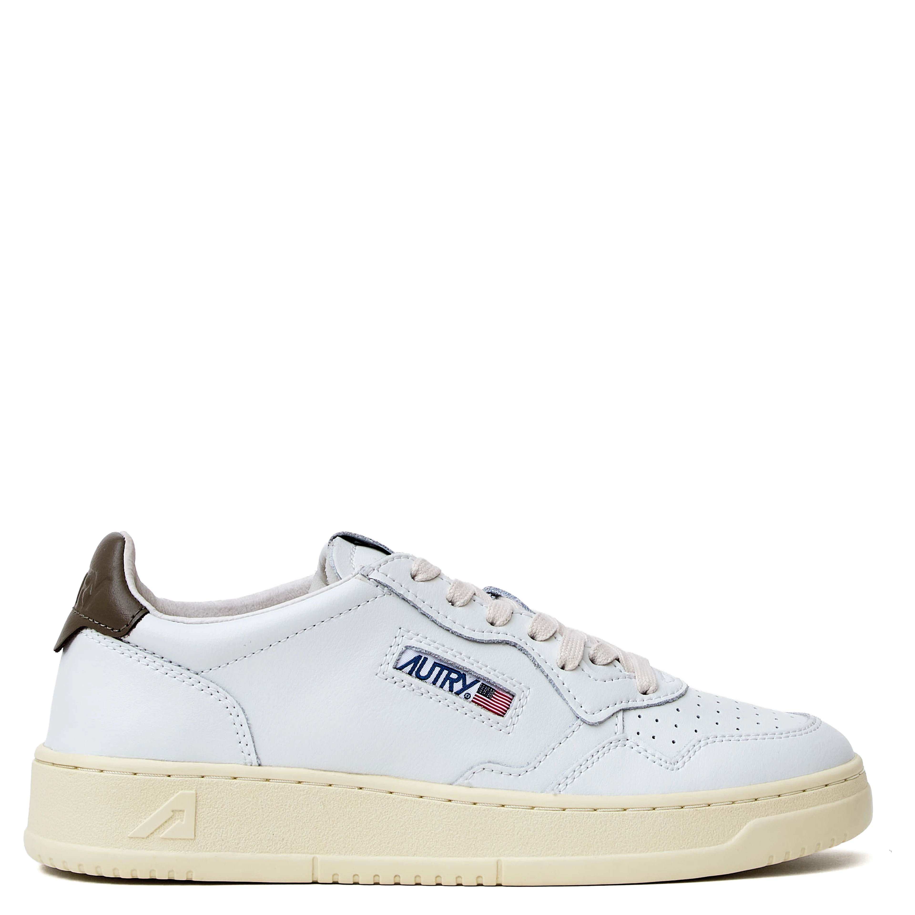 Sneakers Medalist Low In Pelle Bianca, Cioccolato