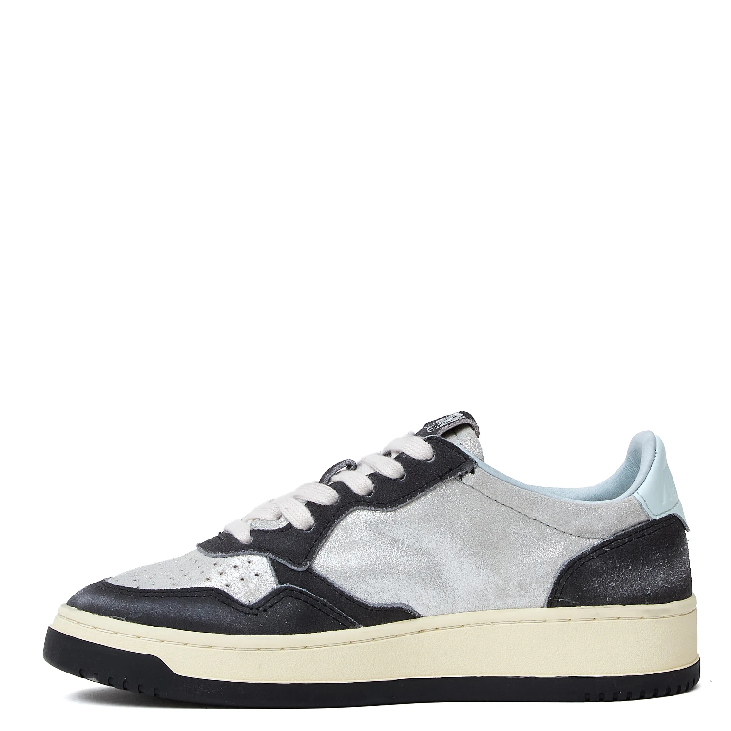 Sneakers Medalist Low In Suede Larminato Argento, Black Sugar