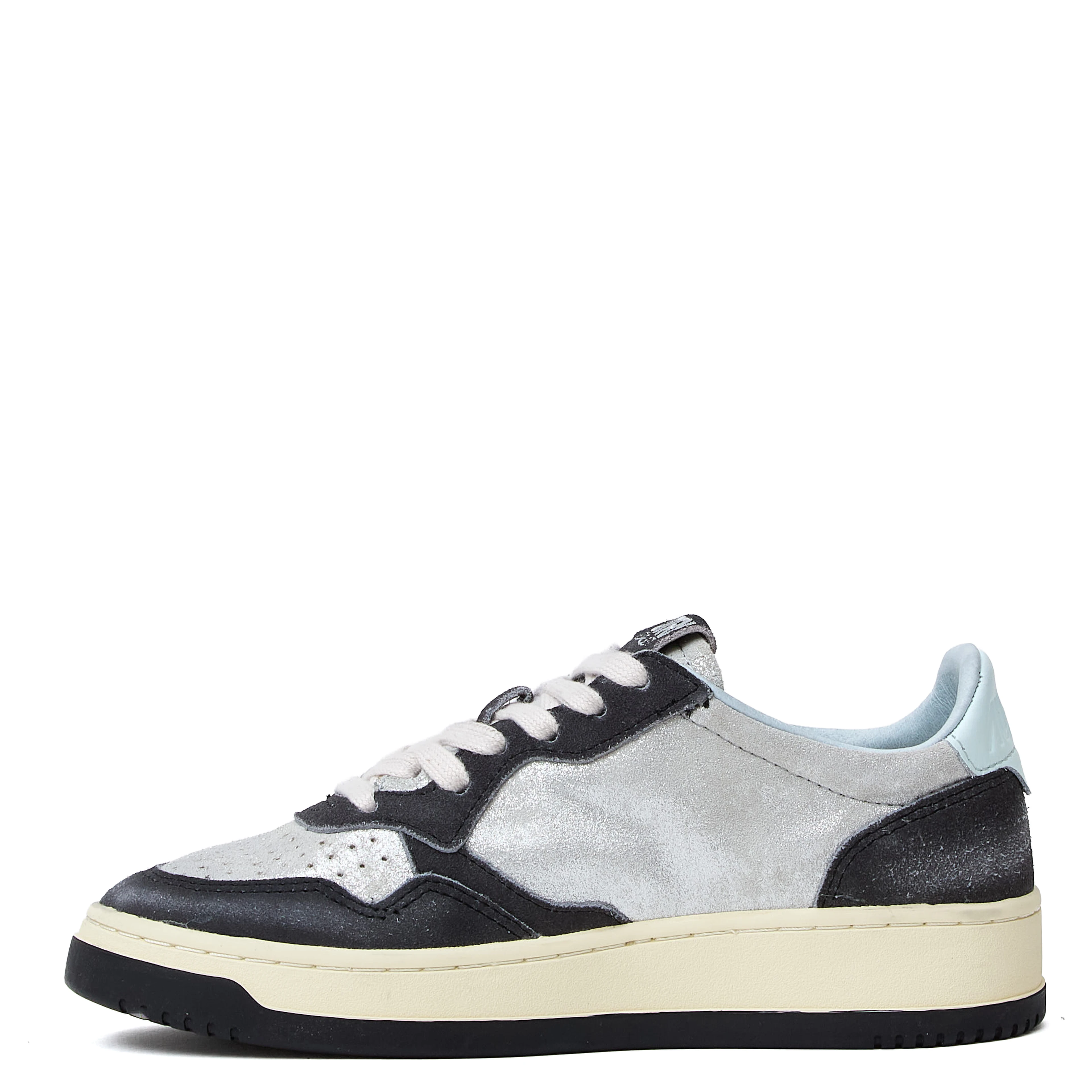 Sneakers Medalist Low In Suede Larminato Argento, Black Sugar