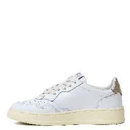 Sneakers Medalist Low In Pelle Bianca, Oro