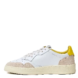 Sneakers Medalist Low In Pelle, Suede Bianca, Slicker Con Lettering