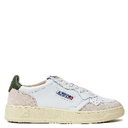 Sneakers Medalist Low In Pelle, Suede Bianco, Verde Bronzo