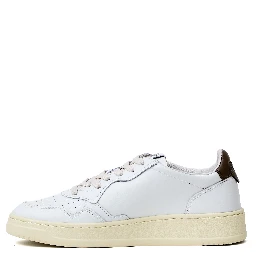 Sneakers Medalist Low In Pelle Bianca, Cioccolato
