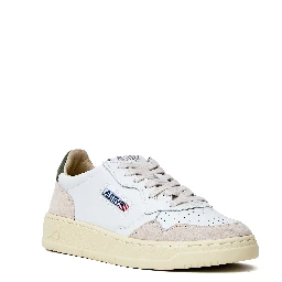 Sneakers Medalist Low In Pelle, Suede Bianco, Verde Bronzo