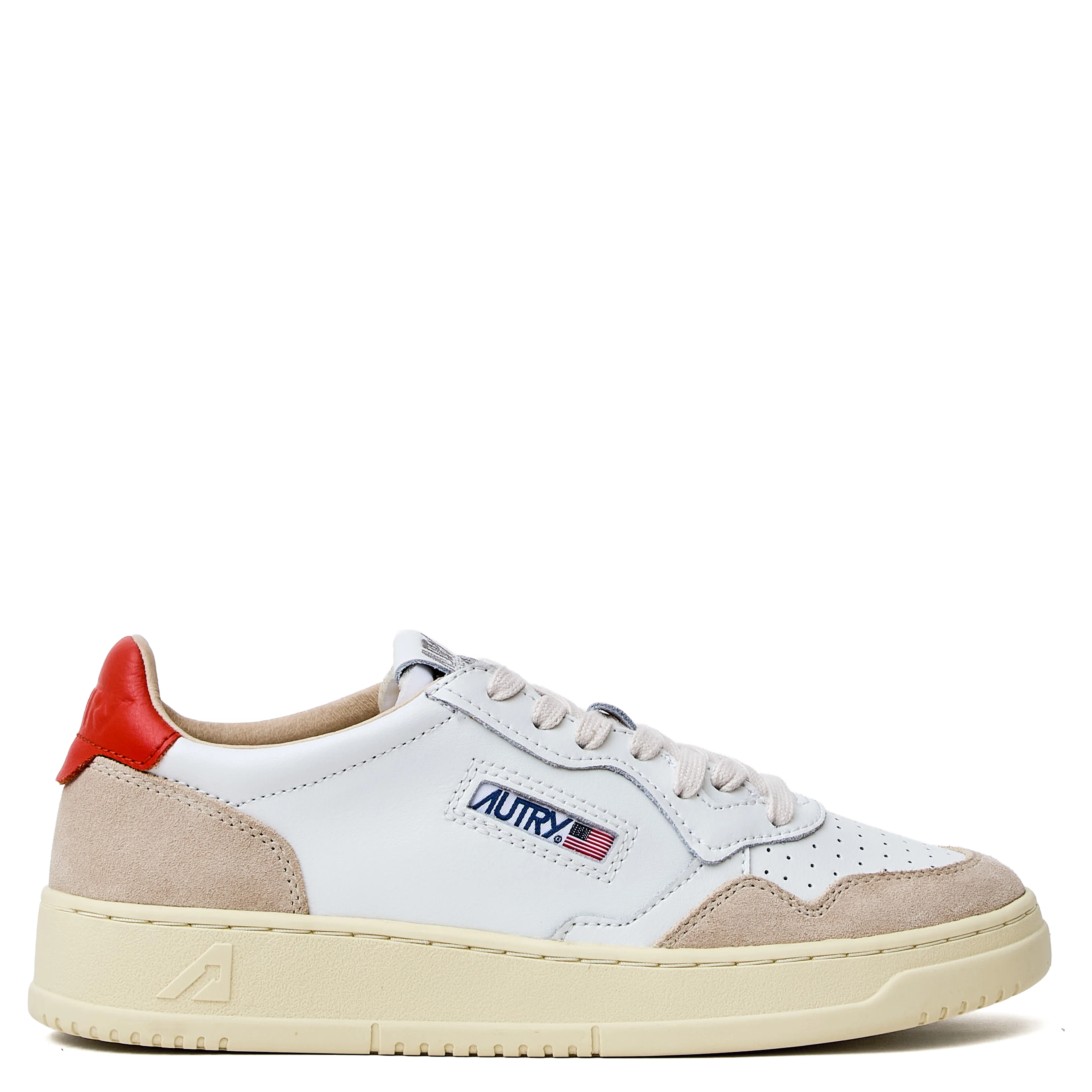 Sneakers Medalist Low In Pelle, Suede Bianco, Zucca