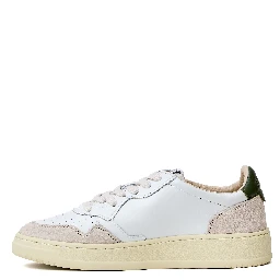 Sneakers Medalist Low In Pelle, Suede Bianco, Verde Bronzo