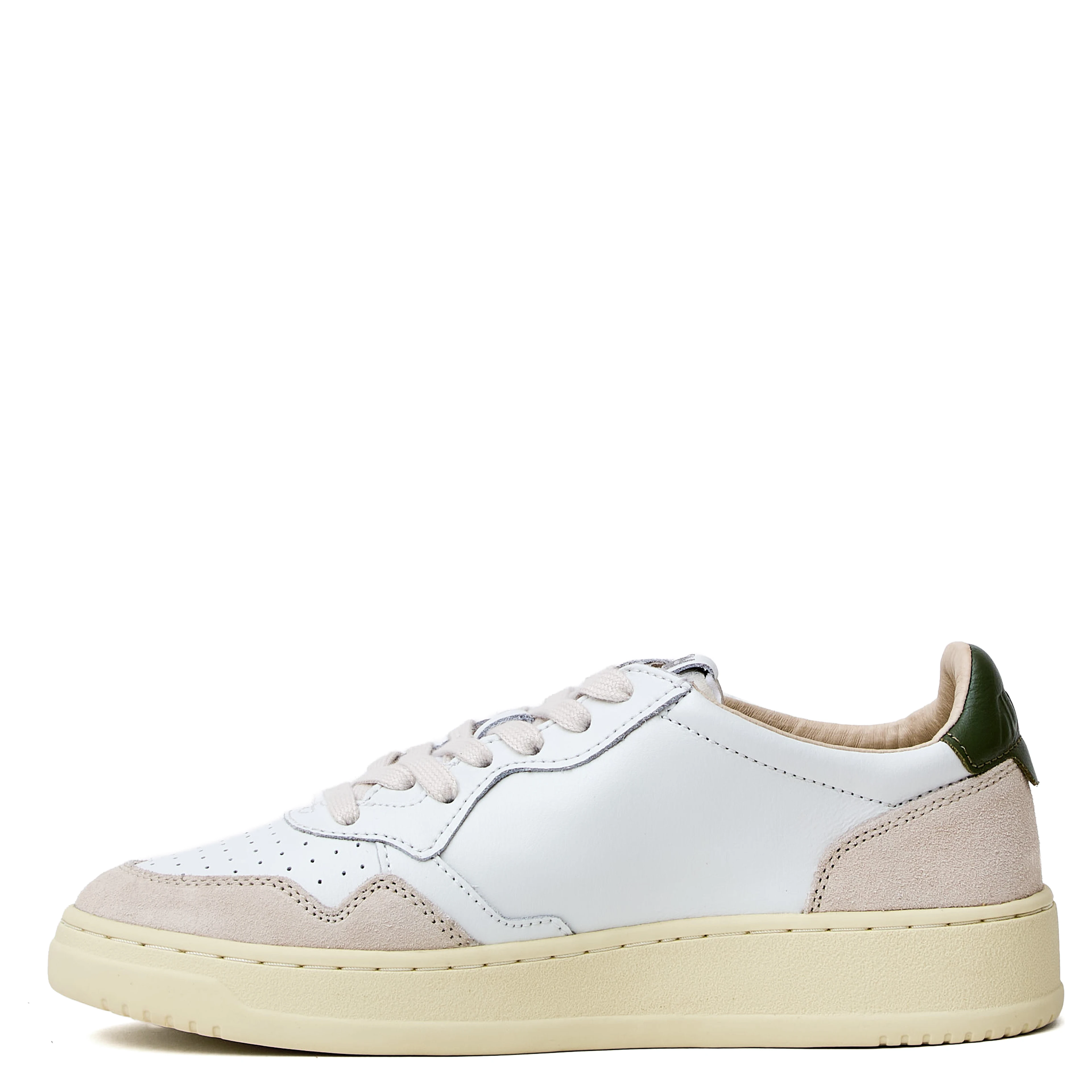 Sneakers Medalist Low In Pelle, Suede Bianco, Verde Bronzo