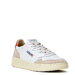 Sneakers Medalist Low In Pelle, Suede Bianco, Zucca