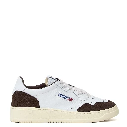 Sneakers Medalist Low In Pelle Soft Bianca, Mogano