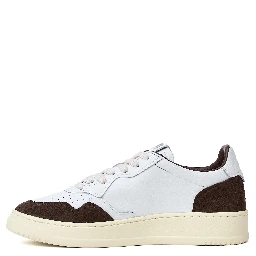 Sneakers Medalist Low In Pelle Soft Bianca, Mogano