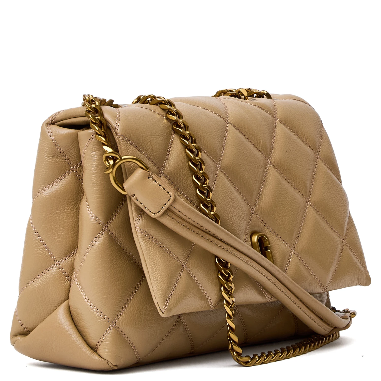 The Slim Dual Chain Shoulder Quilted Leather Dual Bag