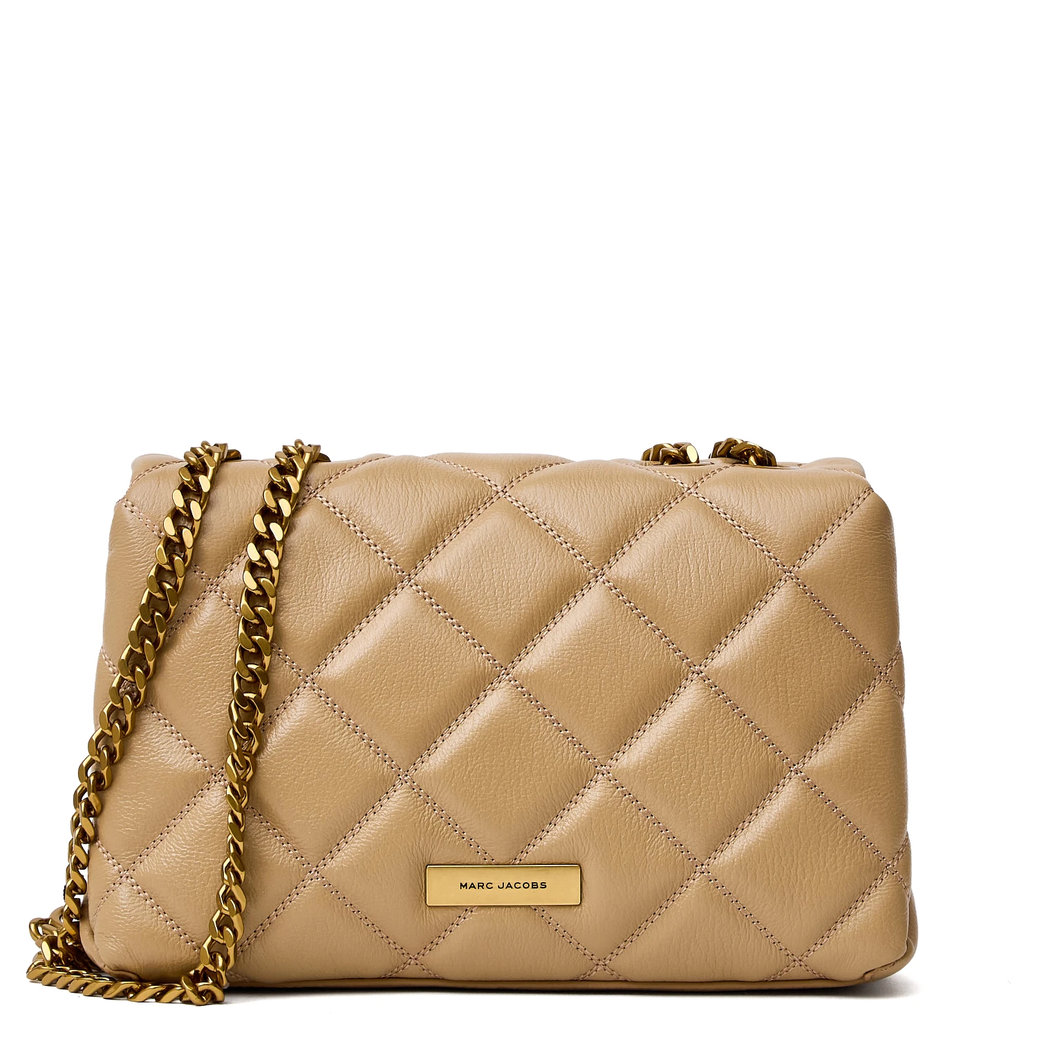 The Slim Dual Chain Shoulder Quilted Leather Dual Bag