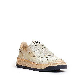 Sneakers Medalist Low Super Vintage In Pelle Beige, White