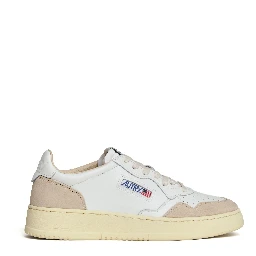 Sneakers Medalist Low In Pelle Bianca E Suede Beige