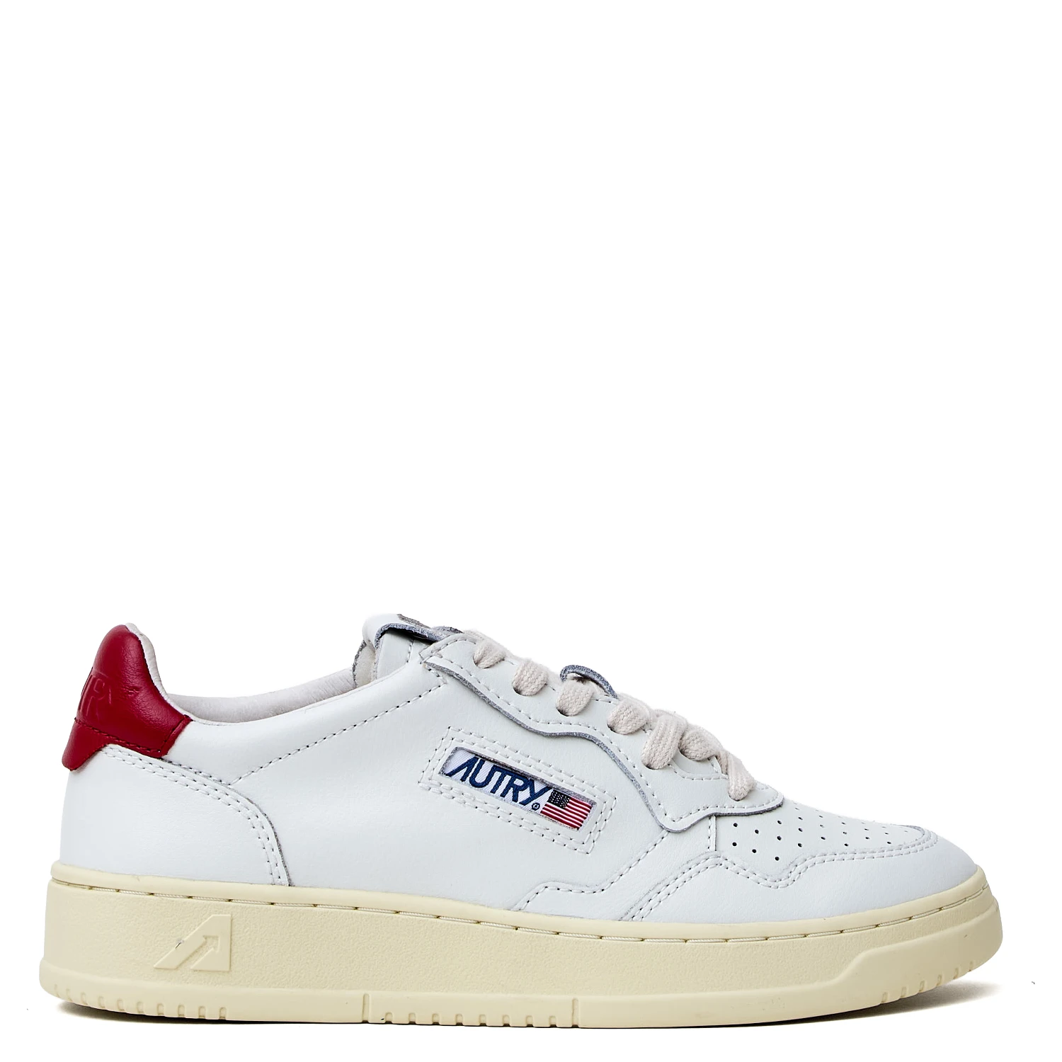 Sneakers Medalist Low In Pelle Bianca, Deep Claret
