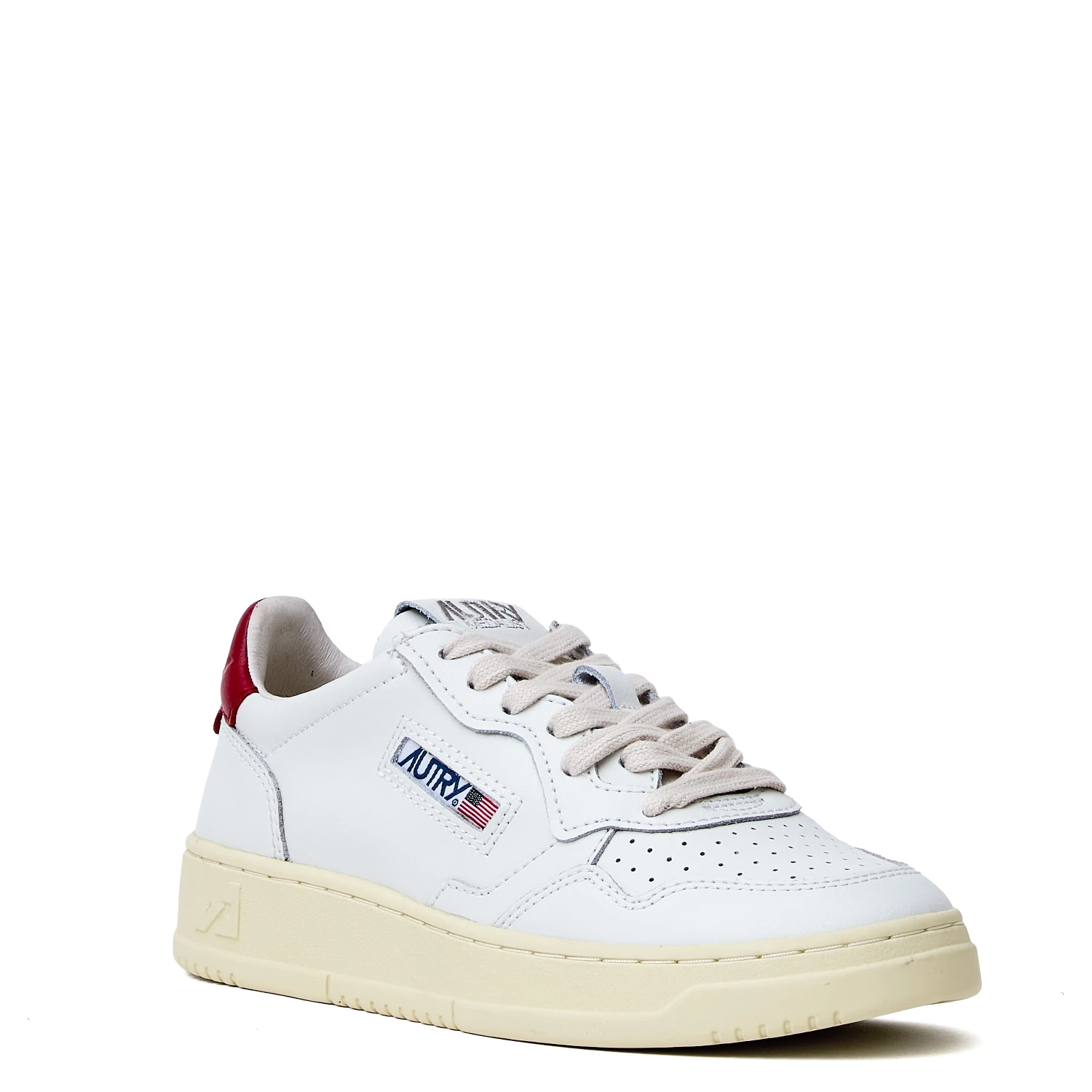 Sneakers Medalist Low In Pelle Bianca, Deep Claret