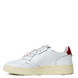 Sneakers Medalist Low In Pelle Bianca, Deep Claret